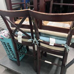 Set of 4 Counter-Height Chairs – Solid Wood