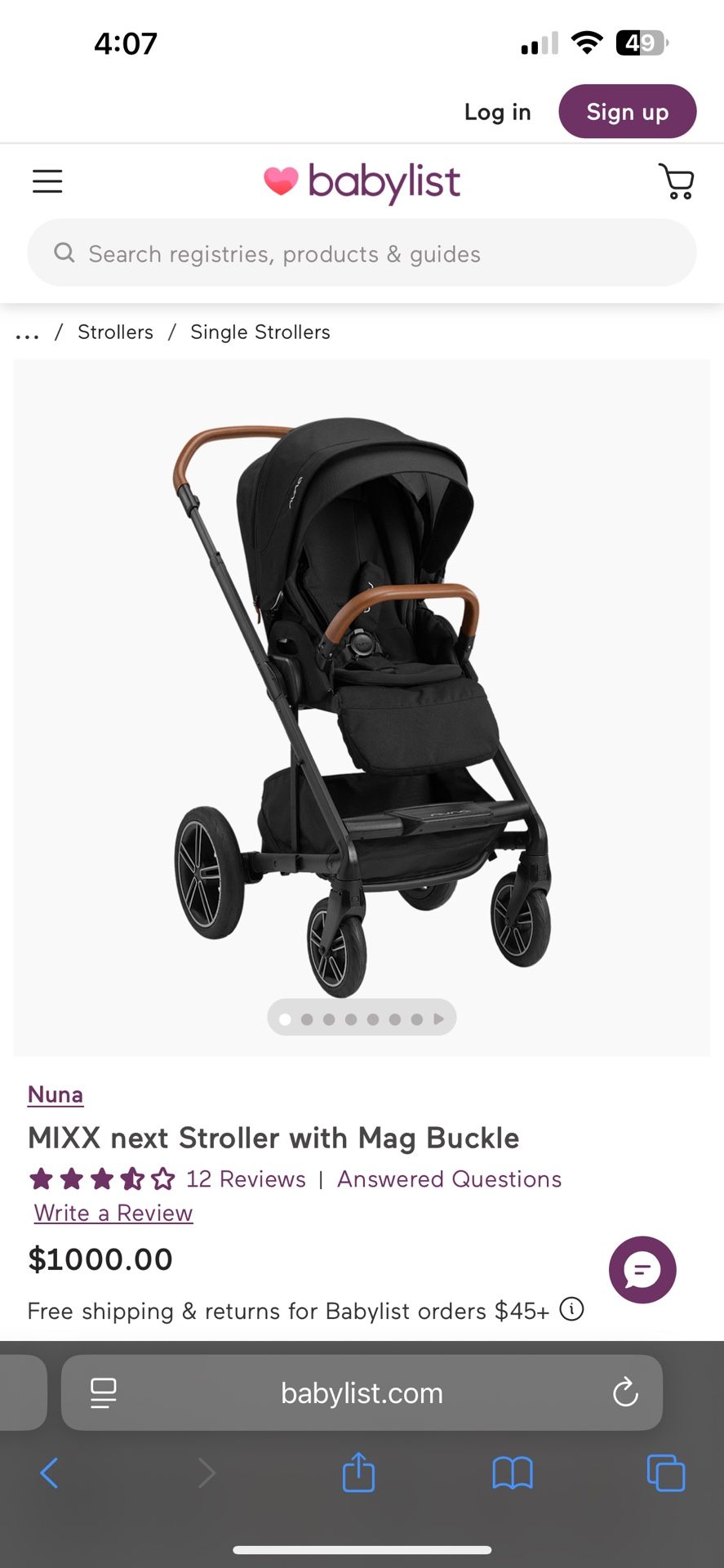 Nuna Mixx Next Stroller, Caviar (2022)