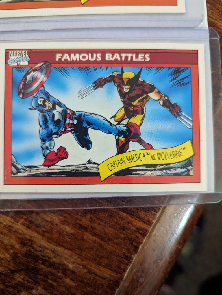 Marvel Famous Battles Cards Captain America Vs Wolverine 