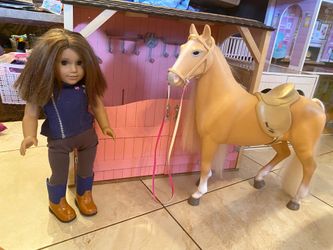 American Girl Doll With Our Generation Barn and Horse - See My Other Items 😃