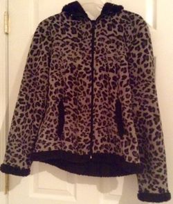 Girls Leopard Super Warm Coat with Hood $5