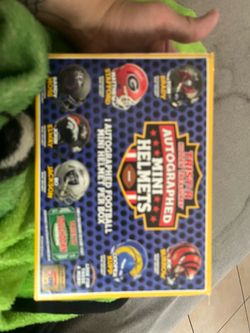 Autographed mini helmet