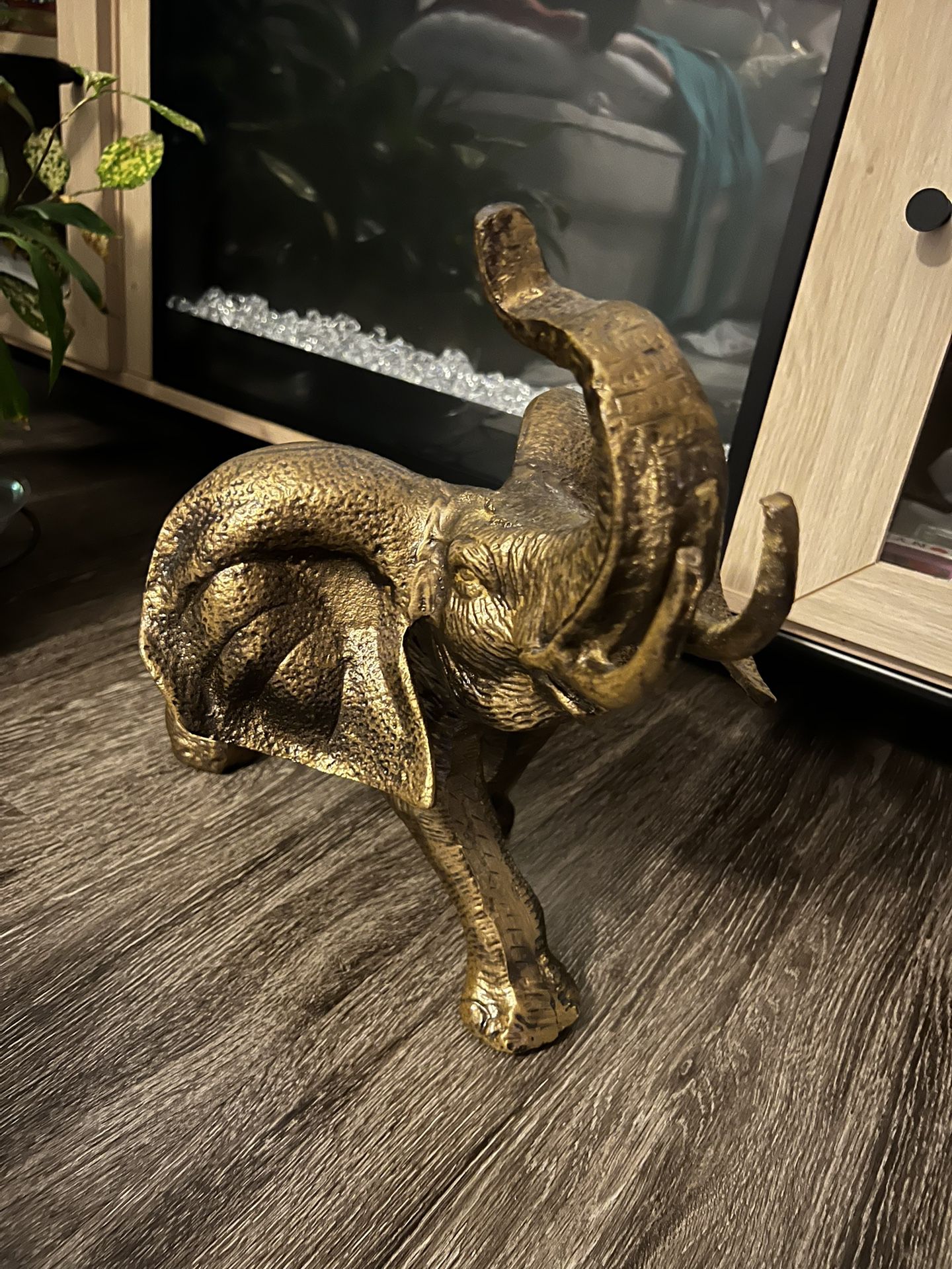 Brass Vintage Elephant Sculpture 