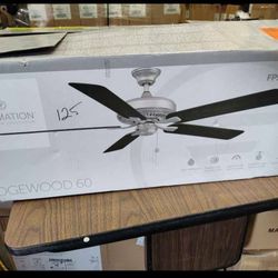 Fanimation Edgewood 60" Indoor / Outdoor Ceiling Fan In Brushed Nickel With Walnut Colored Blades