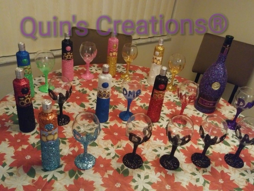 Glittered bottles