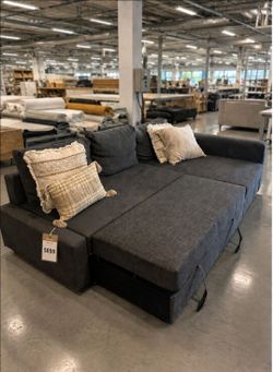 IKEA FRIHETEN Sleeper sectional,3 seat w/storage, Skiftebo dark gray