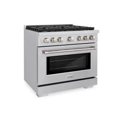 ZLINE 36 in. 5.2 cu. ft. Paramount Gas Range with 6 Burner Cooktop and Convection Gas Oven in Stainless Steel