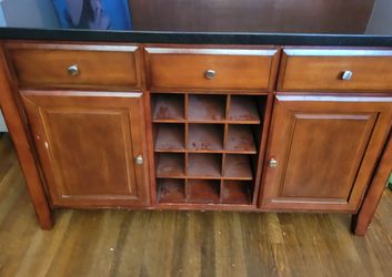 Cherry Wood Cabinet with Shelves