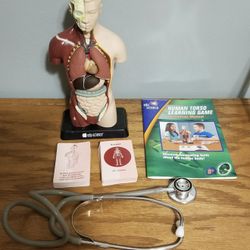 Edu Science Learning Game Science Kit" Human Torso" + Bonus Working Stethoscope