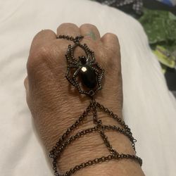 Ring And Bracelets Duo With Spider