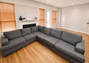 Grey 2 pcs sectional couch sofa set