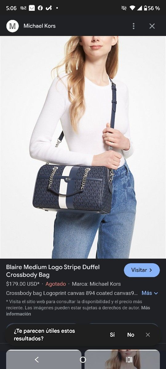 Blaire Medium Logo Stripe Duffel Crossbody Bag