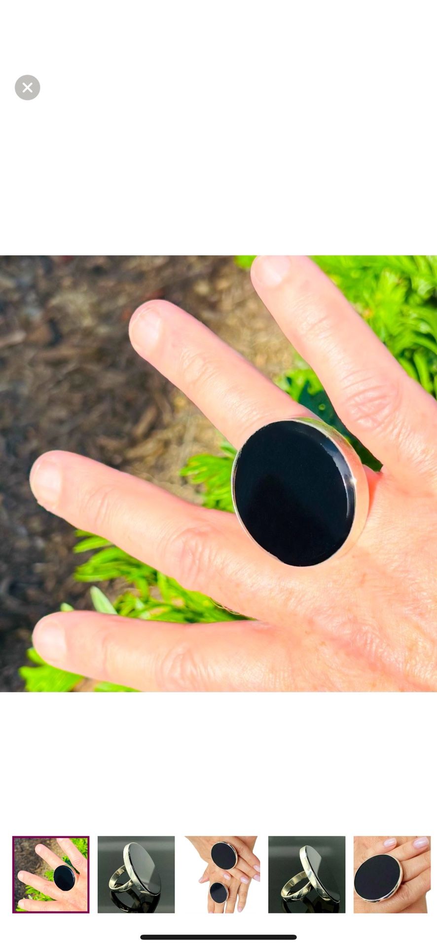 8 8.5 9 Handmade Ring Black Onyx Gem Solid 925 Sterling Silver Gemstone Fine Art UNISEX Men Women Original Natural Gem Artisan Statement