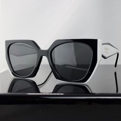 Prada Square Sunglasses in Black and White