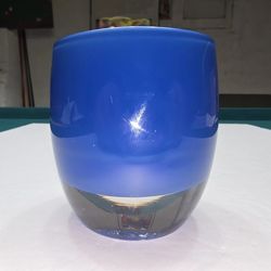 Glassbaby Pre-Triskelion Forever Dark Blue Blown Glass Votive Candle Holder