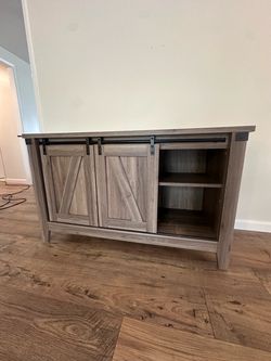 Farmhouse TV Stand with Sliding Barn Doors