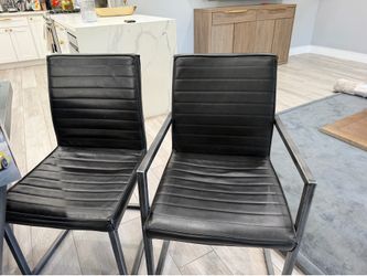 All modern Dining chairs leather black set of 10 each 200$