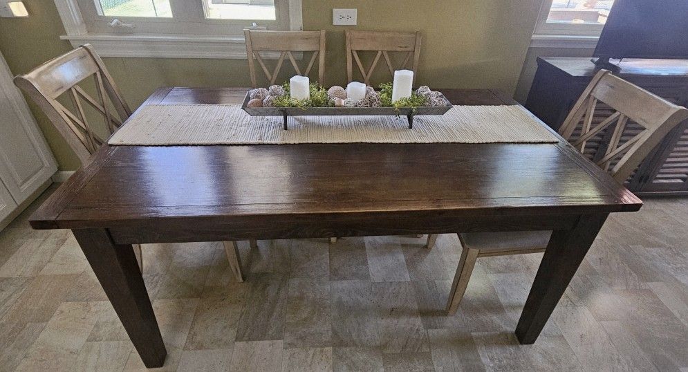 Wooden Table And 4 Chairs, Ashley Furniture
