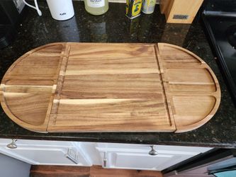 Large Wood Cutting Board with Side Trays