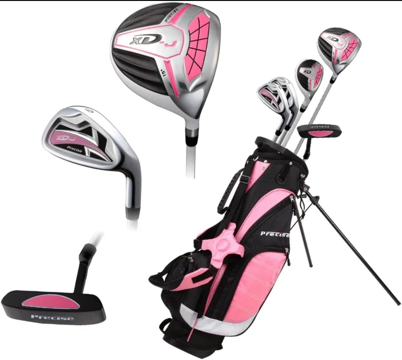  XD-J Junior Golf Clubs Set – Right & Options – Kids Left Hand Pink Ages 6-8