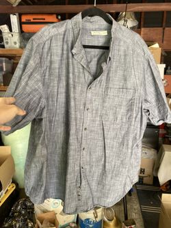 FADED GLORY Mens Shirt Size XXXL 3XL  gray Button Down Short Sleeve