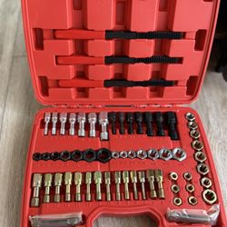 61PCS Thread Chaser Set Metric & SAE Thread Repair Kit Thread Restorer Tool NEW