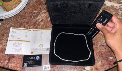 Moissiante stones Vvs 15ct silver 3mm tennis chain (PASSES DIAMOND TESTER)