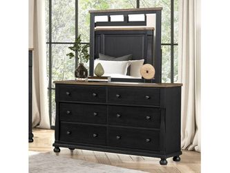 Neue Mills Black/Rustic Oak Dresser