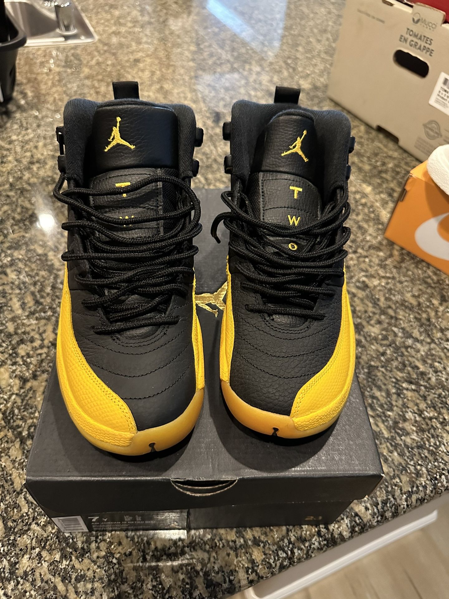 Nike Air Jordan 12sRetro Black and Gold GS 7Y