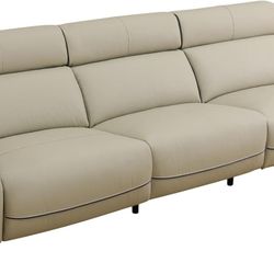 Power Reclining Sofa, Top Grain Leather Recliner Couch.