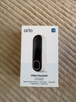 Arlo - Smart Wi-Fi Video Doorbell (2nd Generation) - Wired/Battery Operated with 1080p Resolution - White OPEN BOX