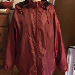 Totes Water-Resistant Fleece-Lined Jacket in Burgundy. Size XLG