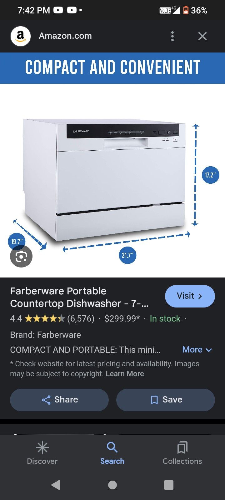 Faberware Mini Portable Countertop Dishwasher Brand New