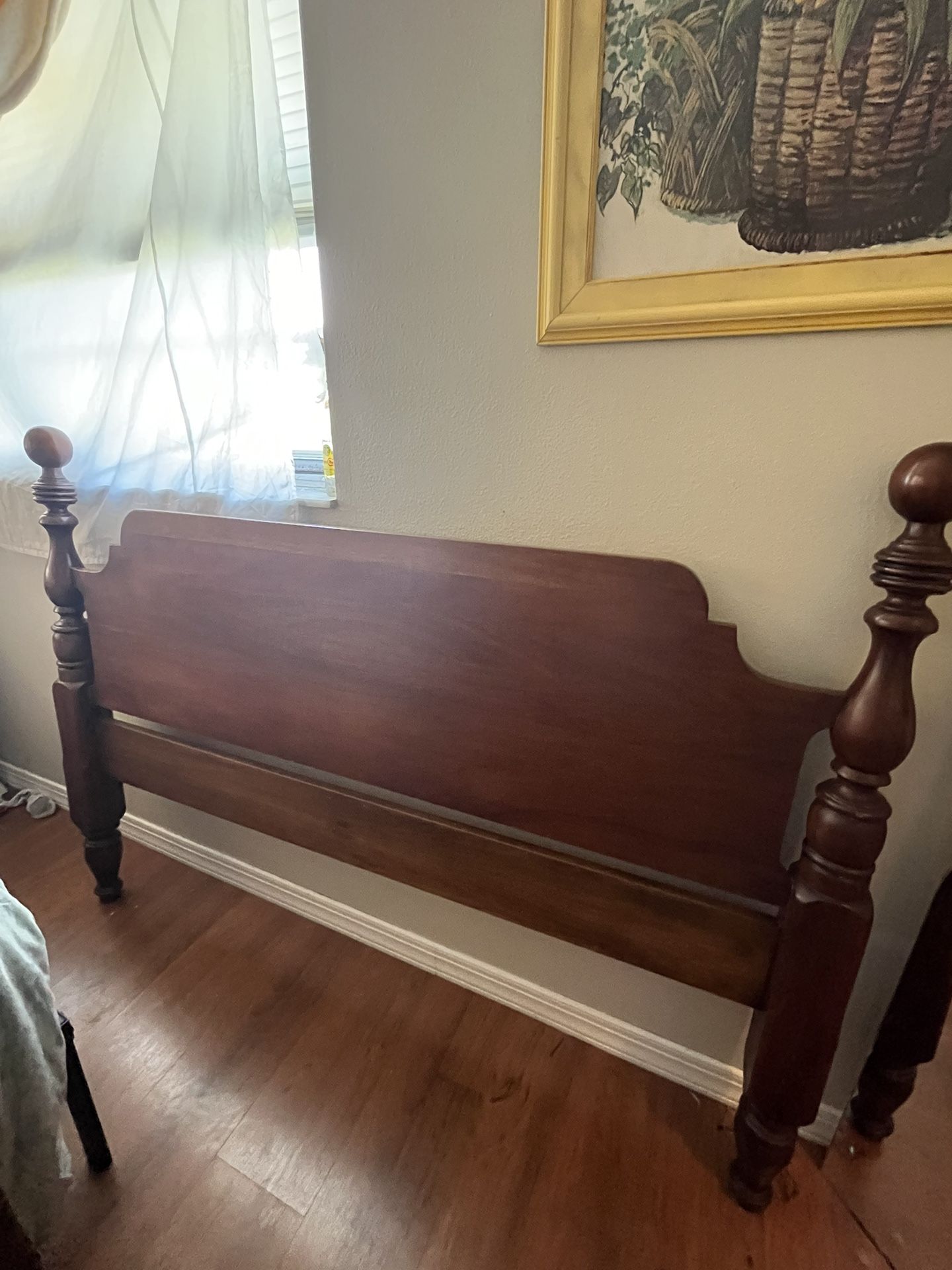 Solid Black Cherrywood Queen/Full Henkel Harris Federal Bed frame