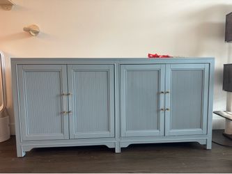 $400 Blue Wood Storage Cabinet / Console