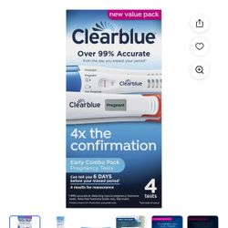 Clearblue Early Pregnancy Test Kit, At-Home Pregnancy Test Kit for Women, hCG Hormone Pregnancy Tests, 4 Tests $10