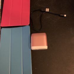 Amazon Fire 7 tablet with Pink Case (7th Generation) With Extra Blue, Wall Charger, and USB Charger Cord 
