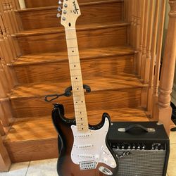 Squier Stratocaster Guitar (Brand New) W/ Fender Amp