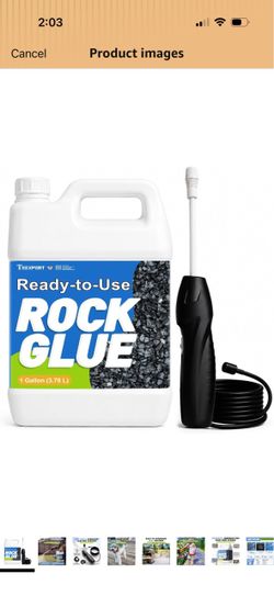 Teexpert Ready-to-Use Rock Glue for Landscaping with Electric Sprayer, 1 Gallon Gravel Glue for Landscaping for Pea Gravel, River Rock & Stone for Out