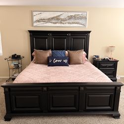 Dark brown Cal king size bedroom set