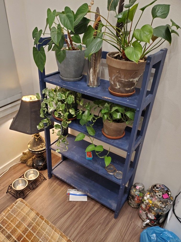 Solid Wood Folding Shelf, 4 Tiered