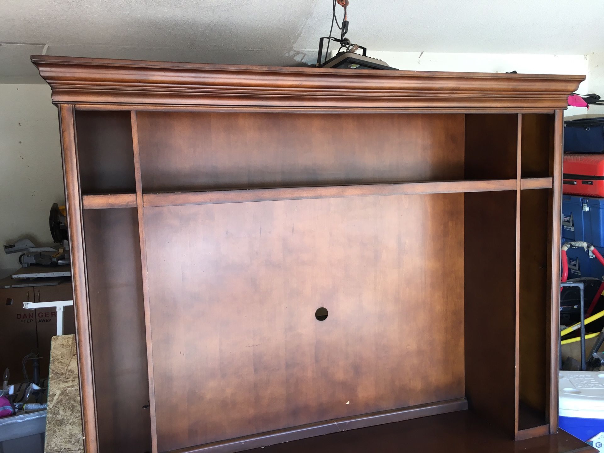 Television stand with cabinets and shelves