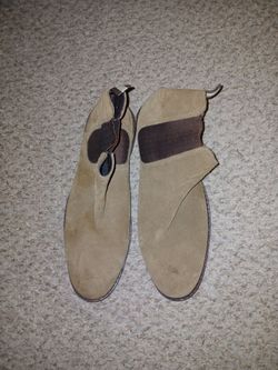 Giorgio Armani Mens Suede Chelsea Boots - Tan Beige - Size 9