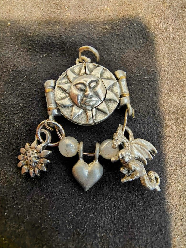 Vintage Silver Sun Pendant