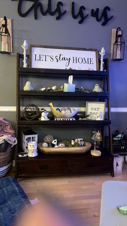 Wooden Shelf With Storage
