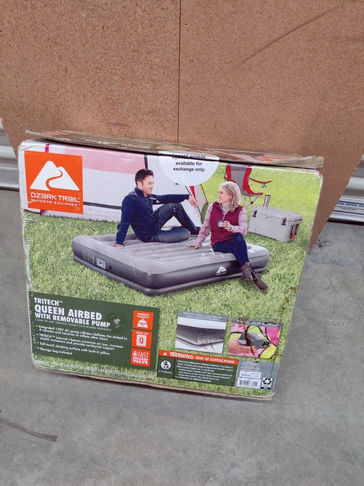 Ozark Trail Tritech Air Mattress Queen 14" with In & Out Pump and