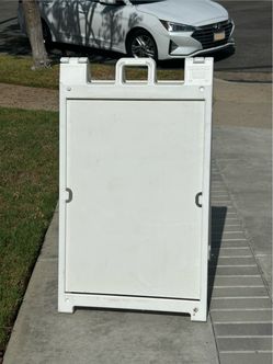 White Plastic A-Frame Sidewalk Sign Stand