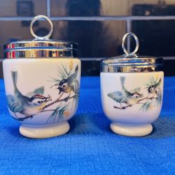 Beautiful Vintage Set Of 2 Egg Coddlers 