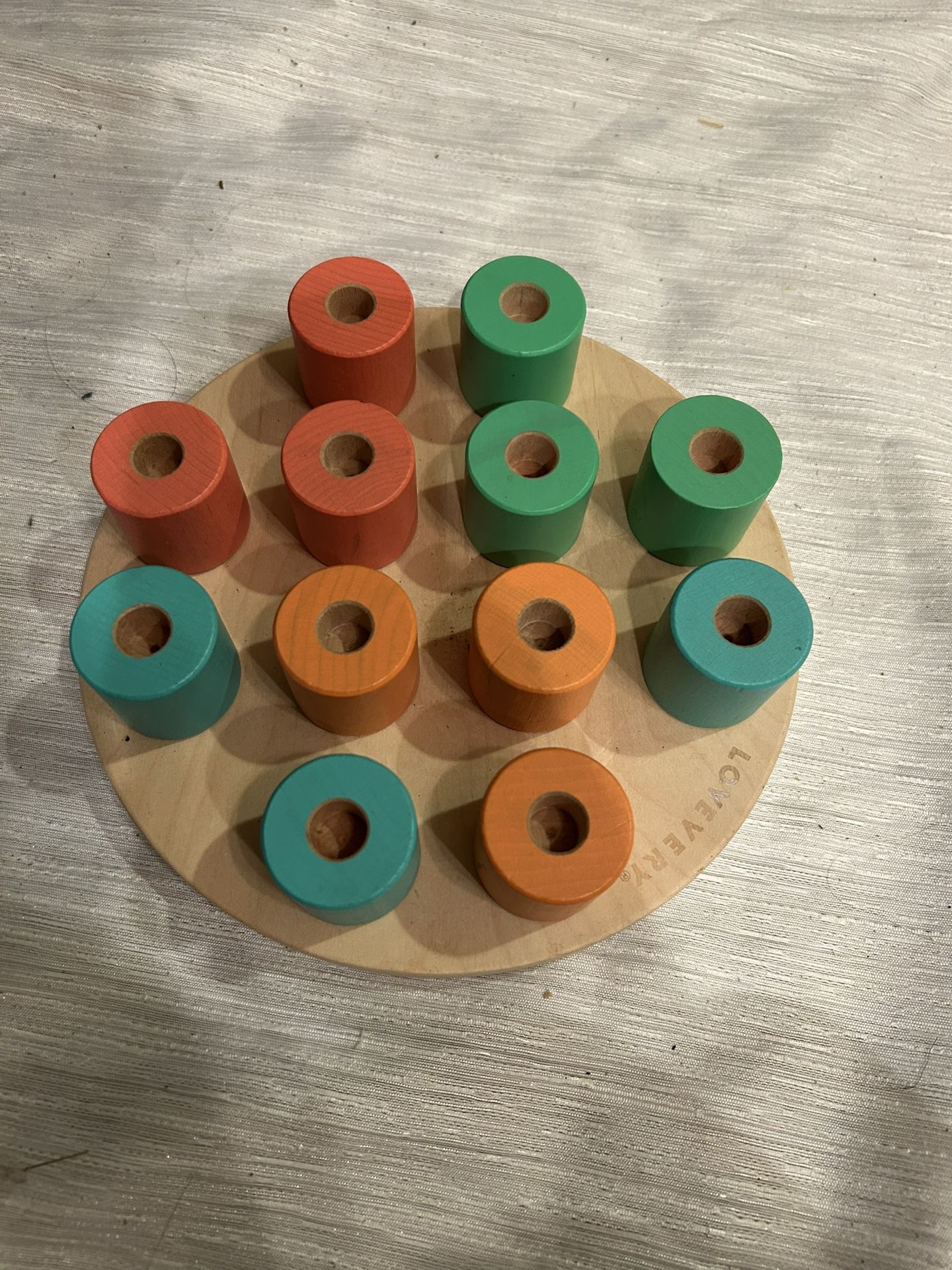 Lovevery Wooden Stacking Peg Board Pioneer 16-18 Toddler Montessori Development