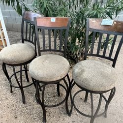 3 Swivel Bar Stools